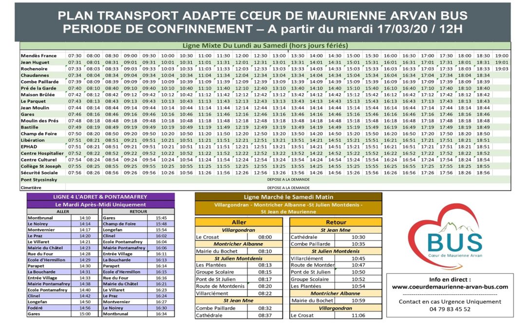 TRASPORT ADAPTE  COEUR DE MAURIENNE ARVAN BUS