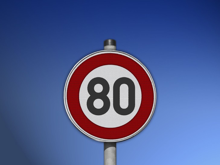 Le compteur à 80km/h